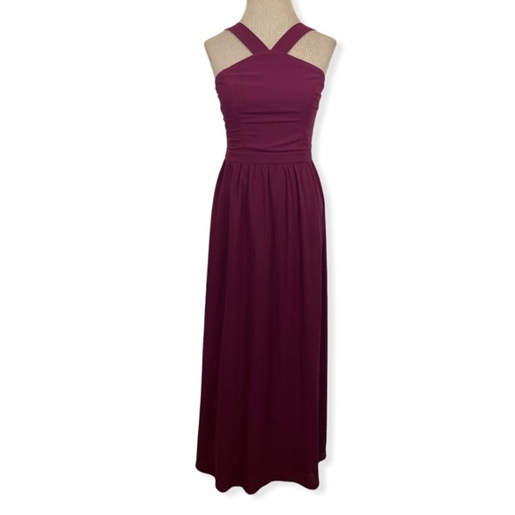 Lulus Air of Romance Burgundy Maxi Dress size small - Picture 2 of 6